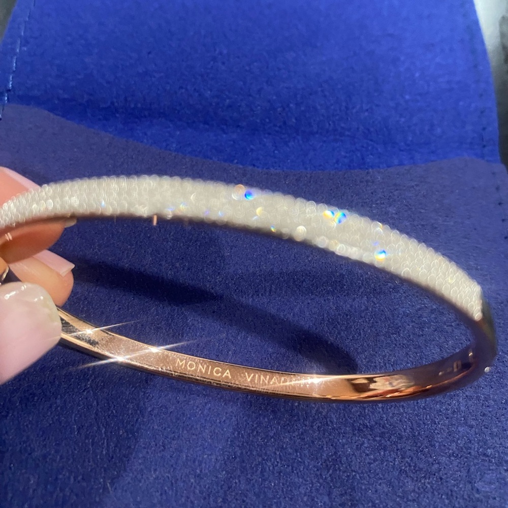 Monica Vinader Rose Gold Diamond Bangle
